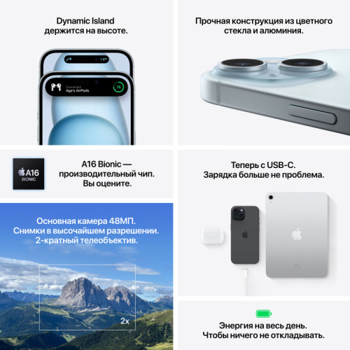 iPhone 15 Plus синий